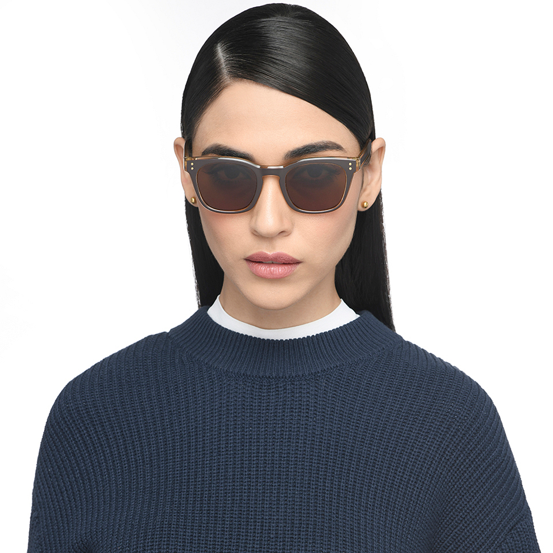 فينسنت تشيس أونلاين بني حافة كاملة مربع left side