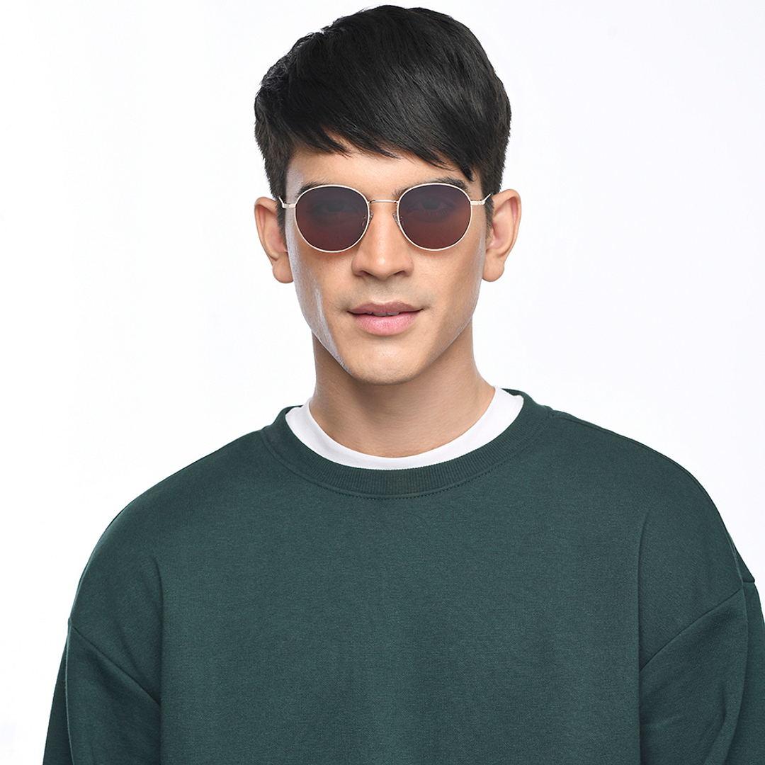 Vincent Chase Polarized Gold Full Rim Round left side