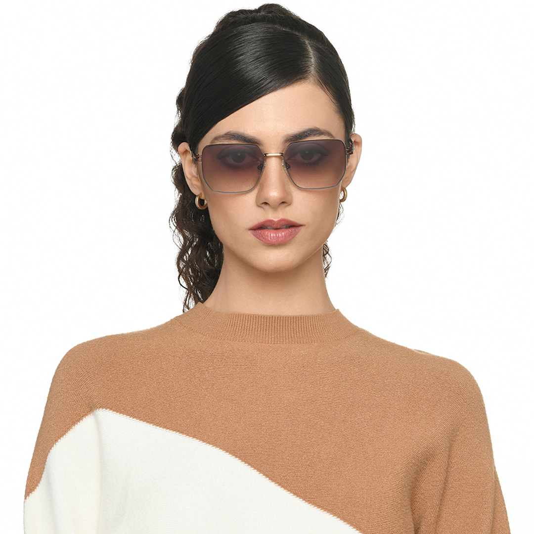 Vincent Chase Brown Rimless Rectangle left side