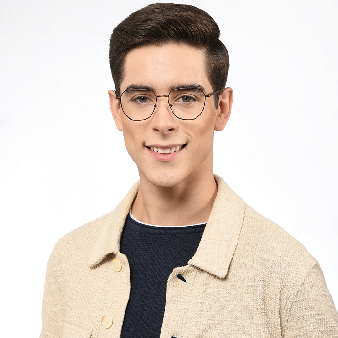 Vincent Chase Online Light Brown Full Rim Geometric left side