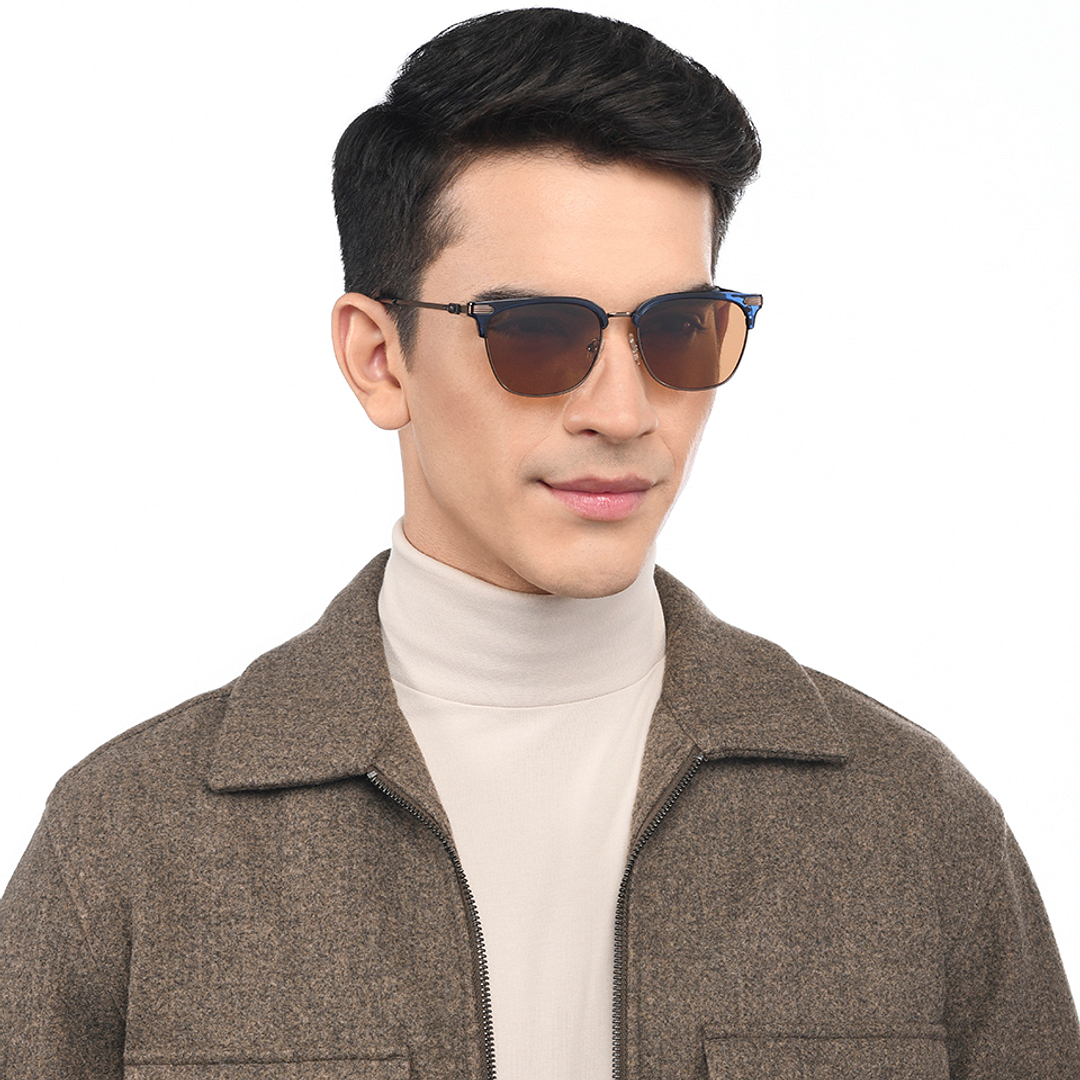 Vincent Chase Polarized Blue Full Rim Clubmaster right side