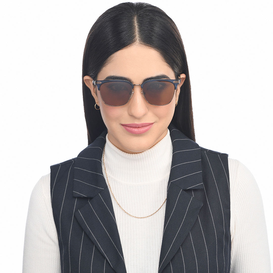 Vincent Chase Polarized Blue Full Rim Clubmaster left side