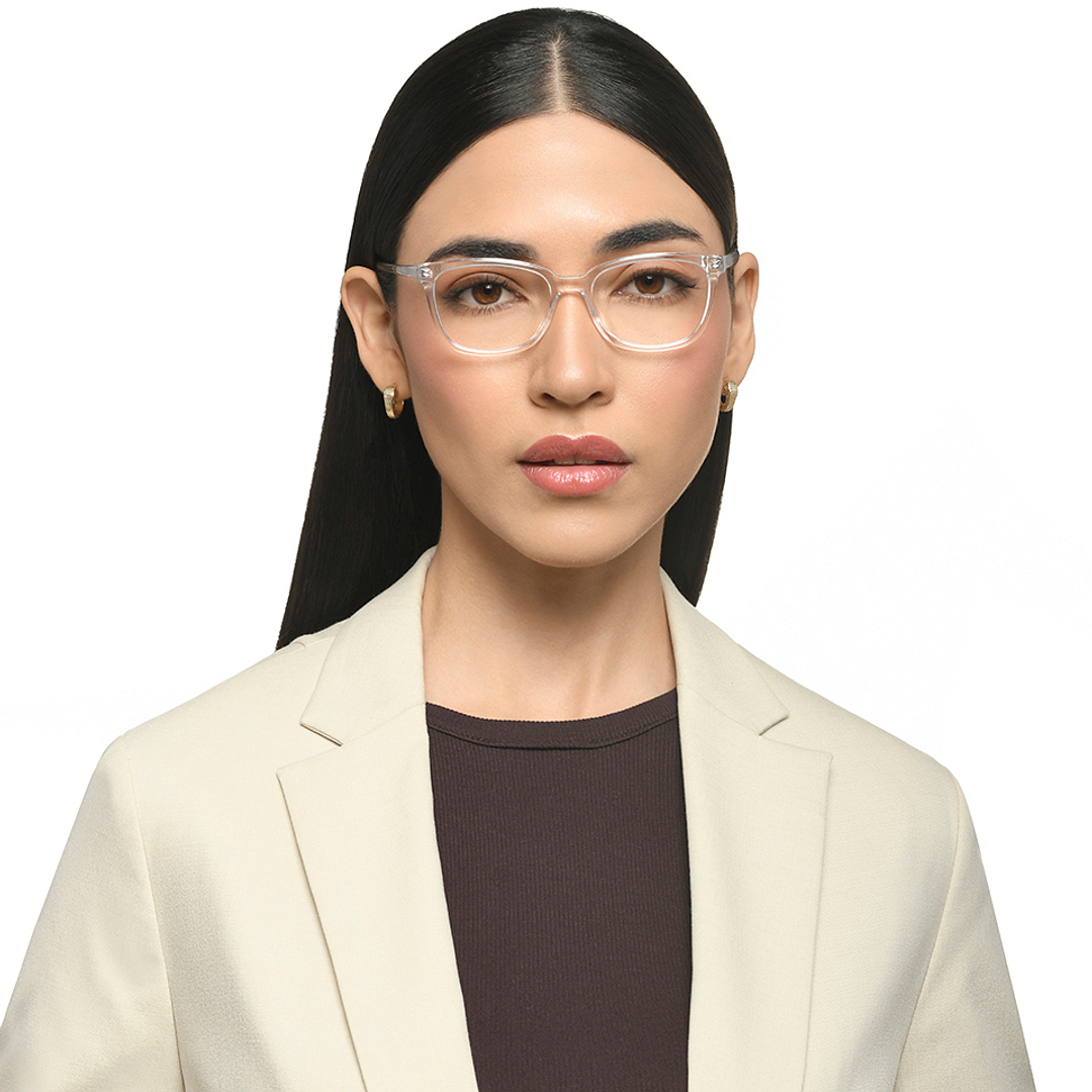 Vincent Chase Crystal Transparent Full Rim Rectangle left side