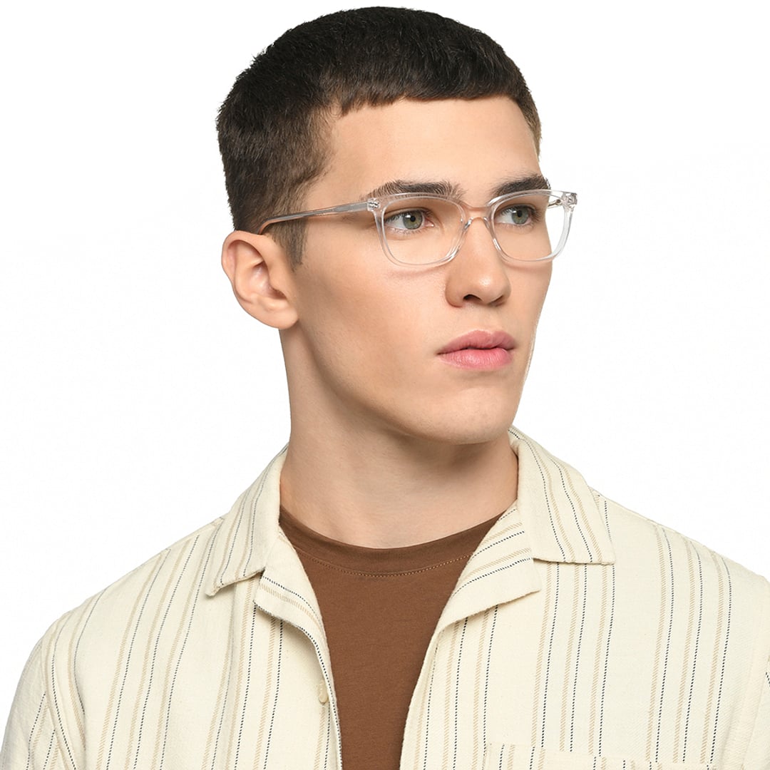 Vincent Chase Crystal Transparent Full Rim Rectangle left side