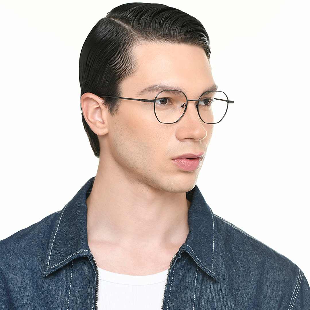 Vincent Chase Dark Gunmetal Full Rim Geometric right side