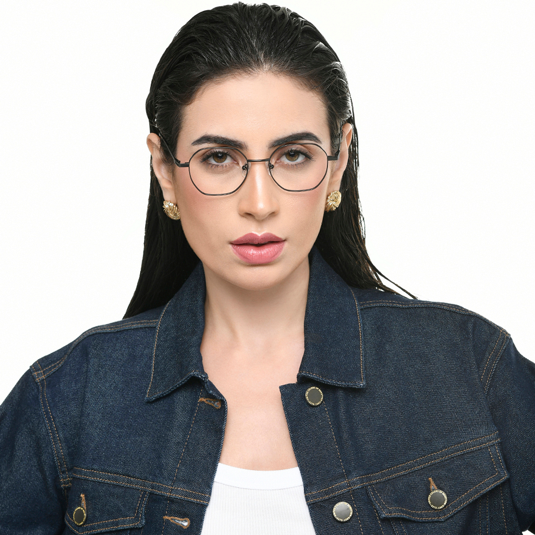 Vincent Chase Dark Gunmetal Full Rim Geometric right side