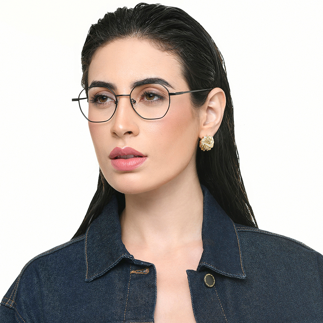 Vincent Chase Dark Gunmetal Full Rim Geometric left side