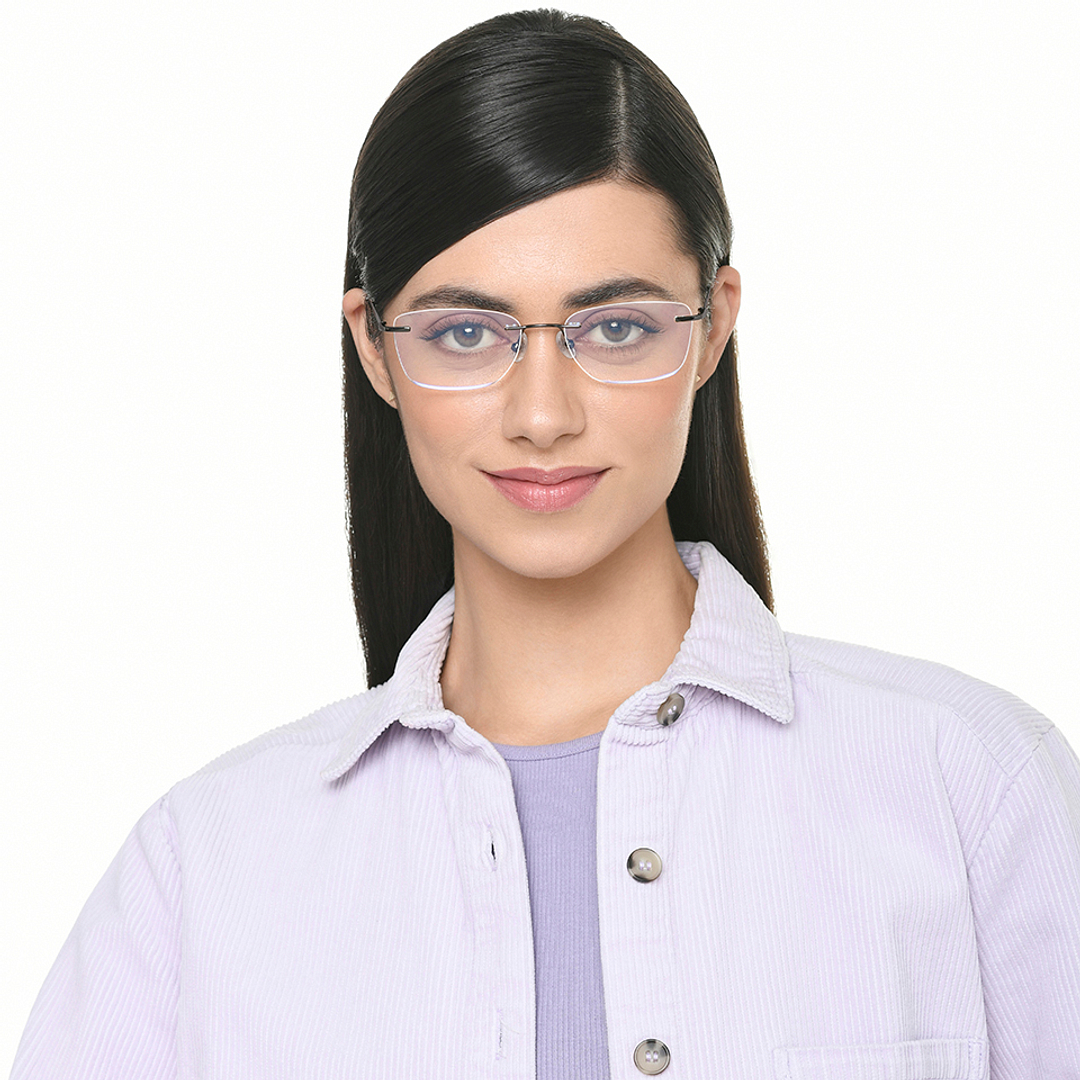 Vincent Chase Dark Gunmetal Rimless Rectangle right side