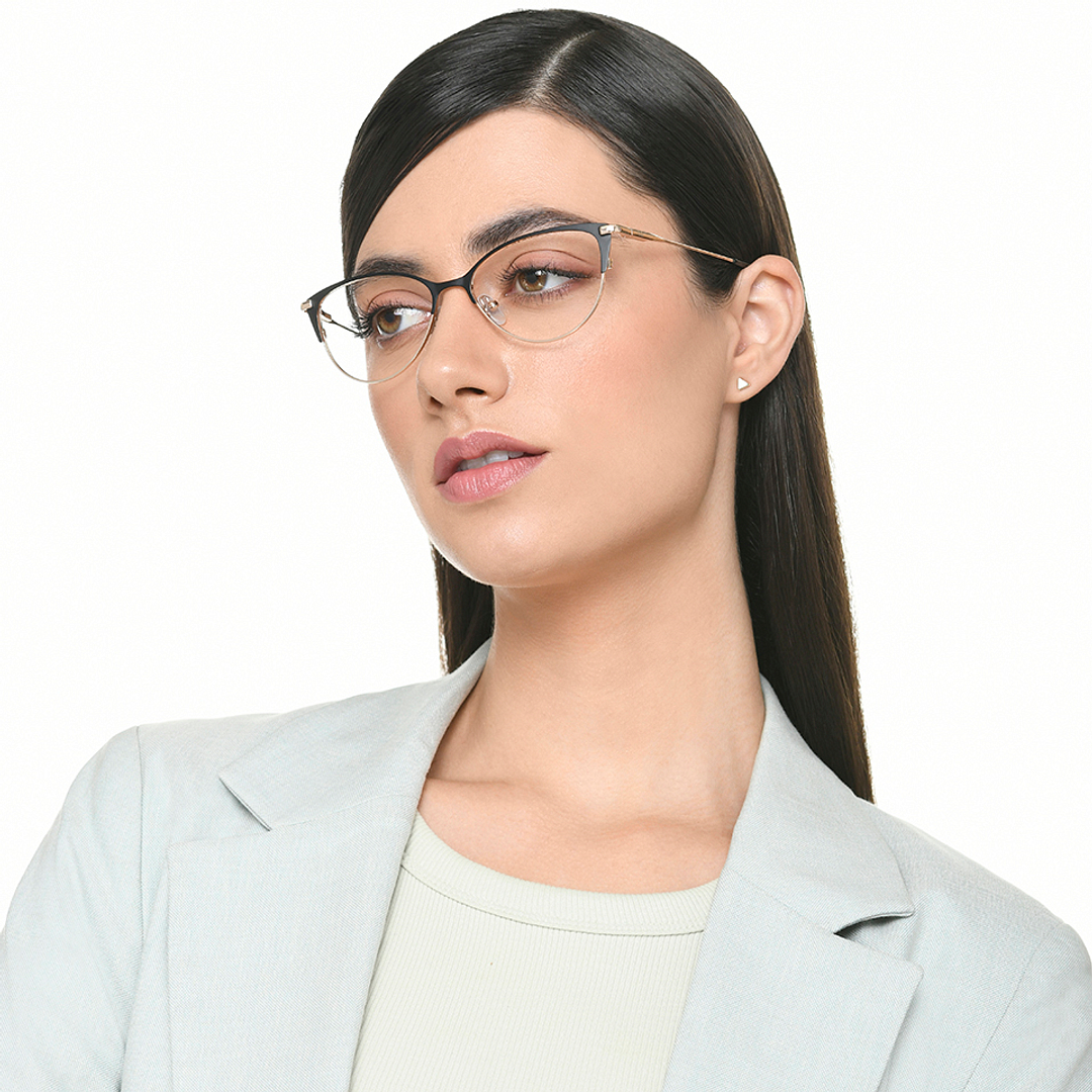 Vincent Chase Black Full Rim Cat Eye left side