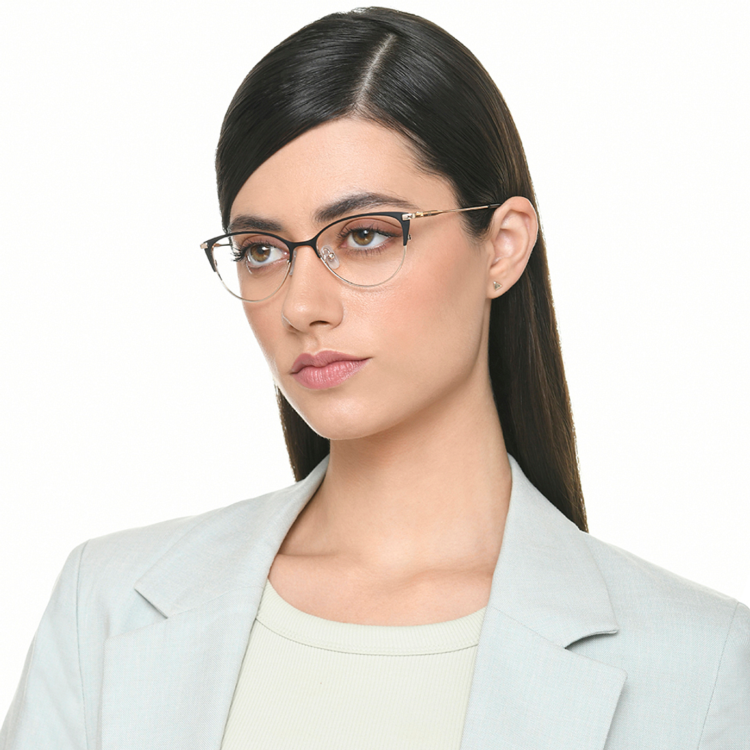 Vincent Chase Black Full Rim Cat Eye left side