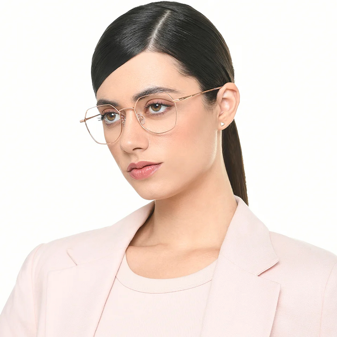 Vincent Chase Online Gold Full Rim Geometric left side