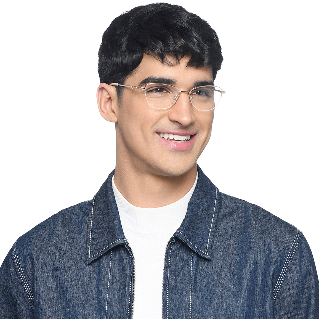 Vincent Chase Gold Half Rim Cat Eye left side