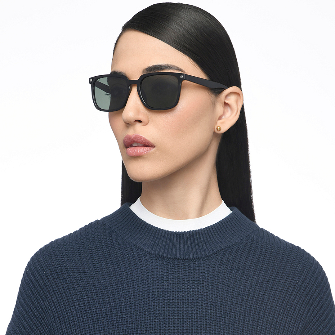 Vincent Chase Polarized Black Full Rim Square left side