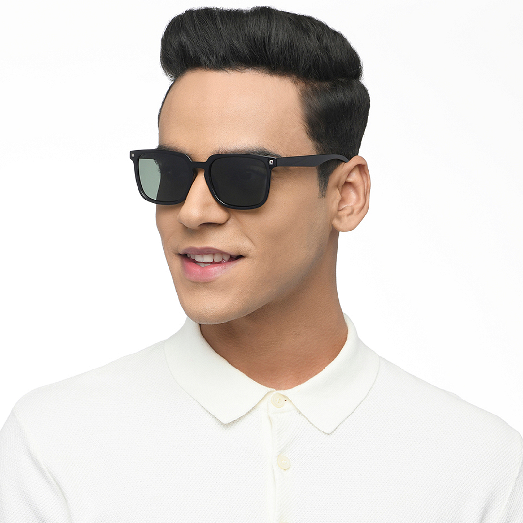 Vincent Chase Polarized Black Full Rim Square left side