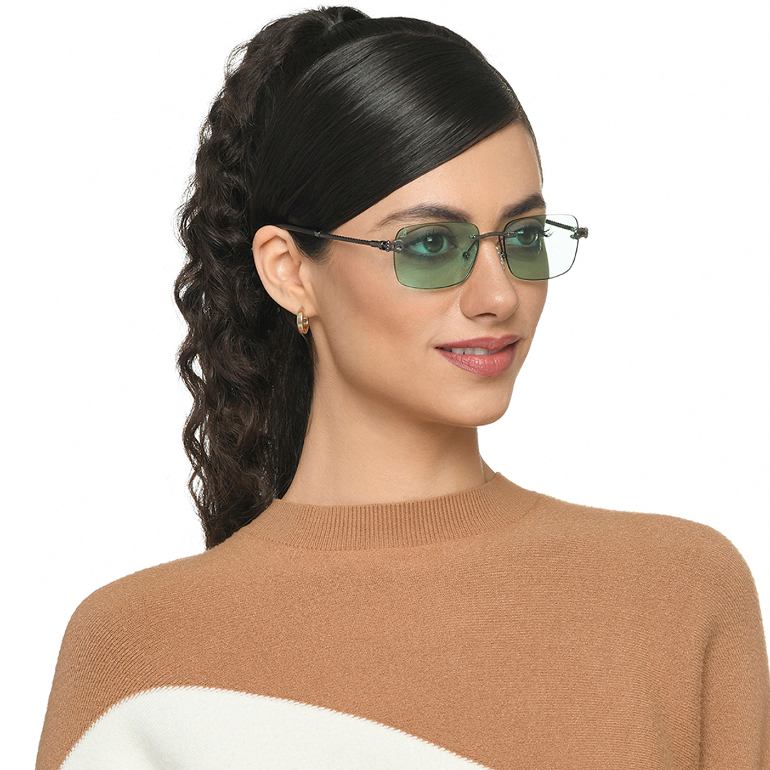 Vincent Chase Online Gunmetal Rimless Rectangle right side