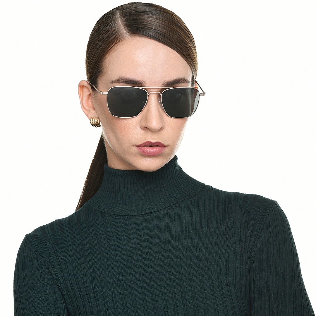 Vincent Chase Silver Full Rim Rectangle left side