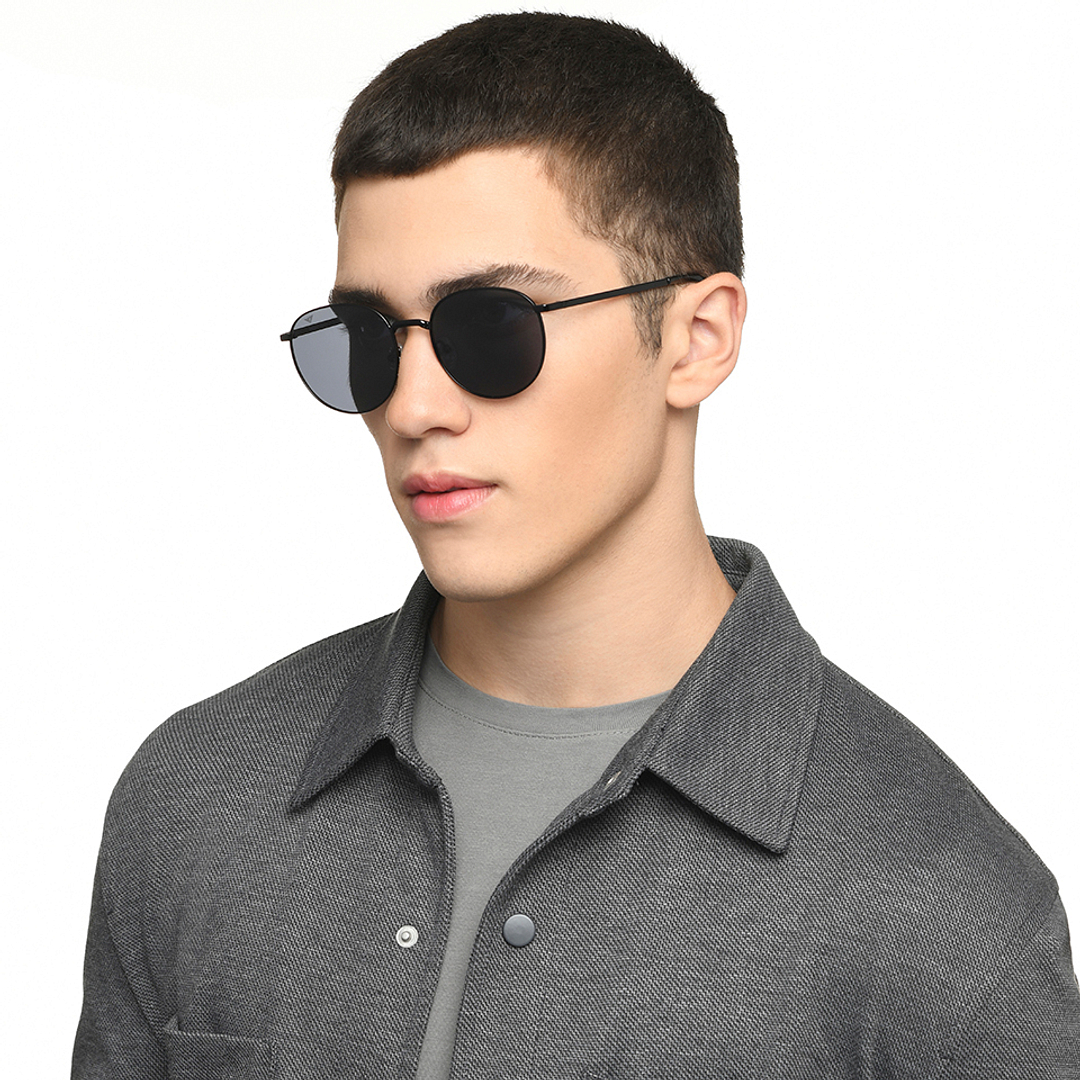 Vincent Chase Polarized Black Full Rim Round left side