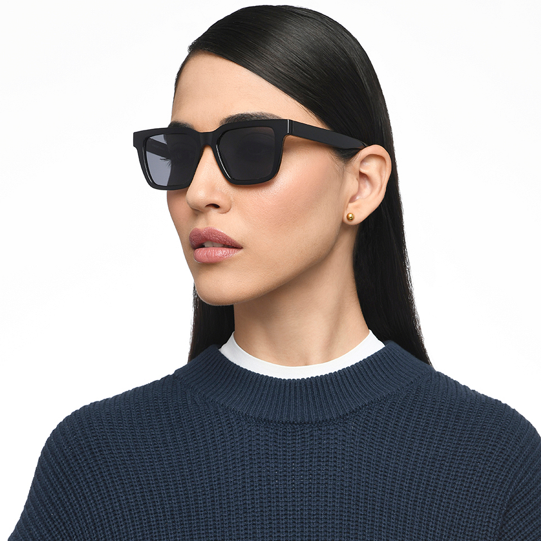 Vincent Chase Polarized Black Full Rim Square left side