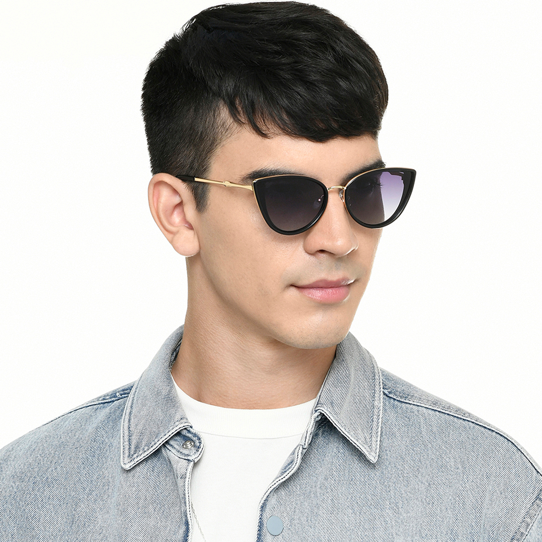 Vincent Chase Polarized Black Full Rim Cat Eye left side