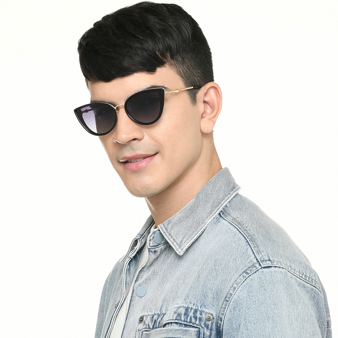 Vincent Chase Polarized Black Full Rim Cat Eye right side