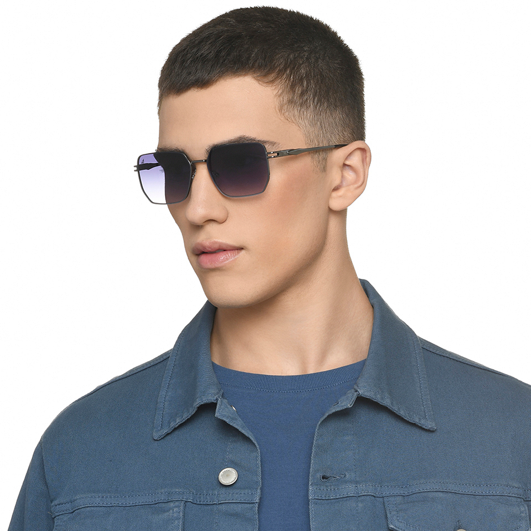 Vincent Chase Gunmetal Rimless Rectangle right side