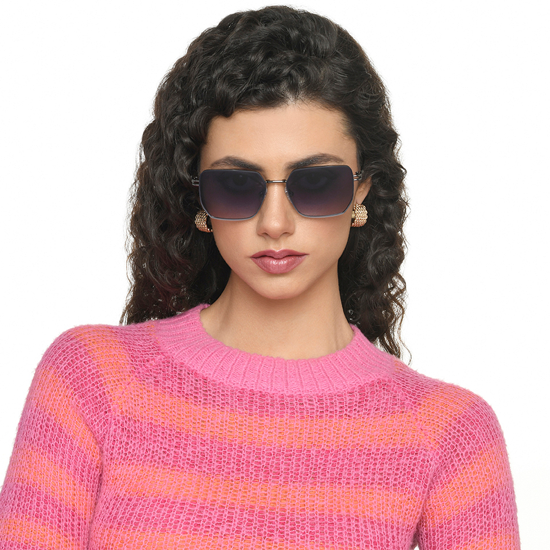 Vincent Chase Gunmetal Rimless Rectangle right side