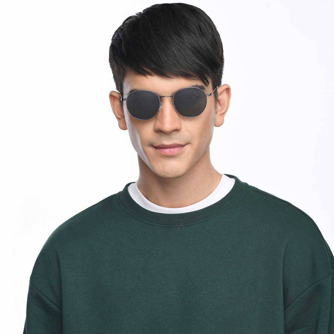 Vincent Chase Online Gunmetal Full Rim Round left side