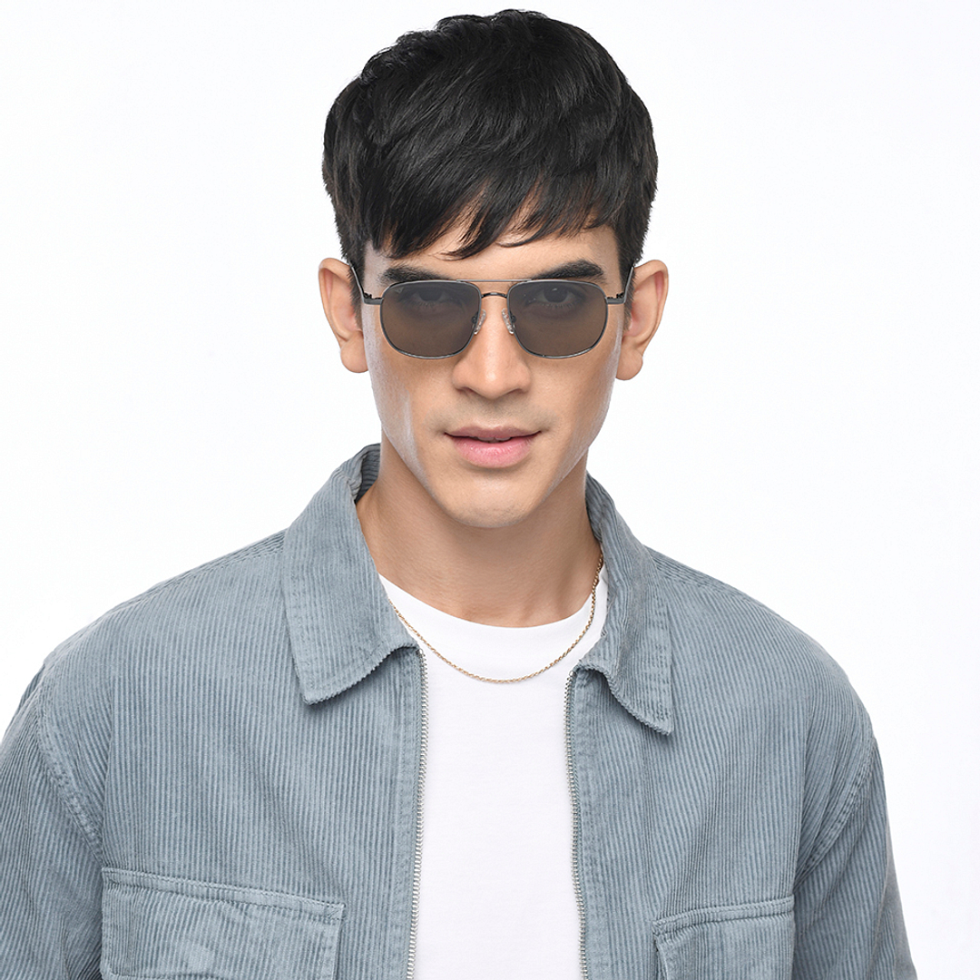 Vincent Chase Online Gunmetal Full Rim Rectangle left side