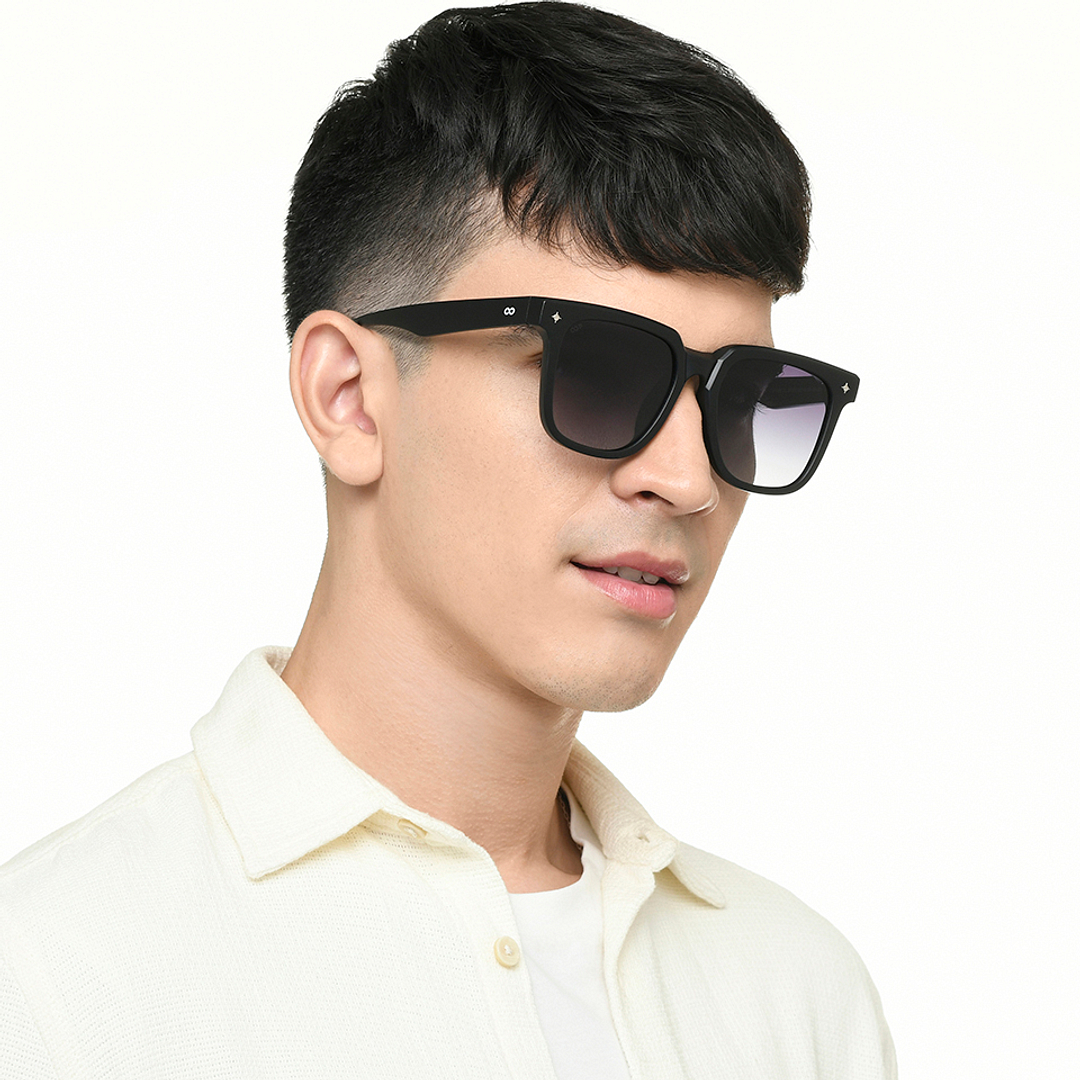 Vincent Chase Black Full Rim Rectangle left side