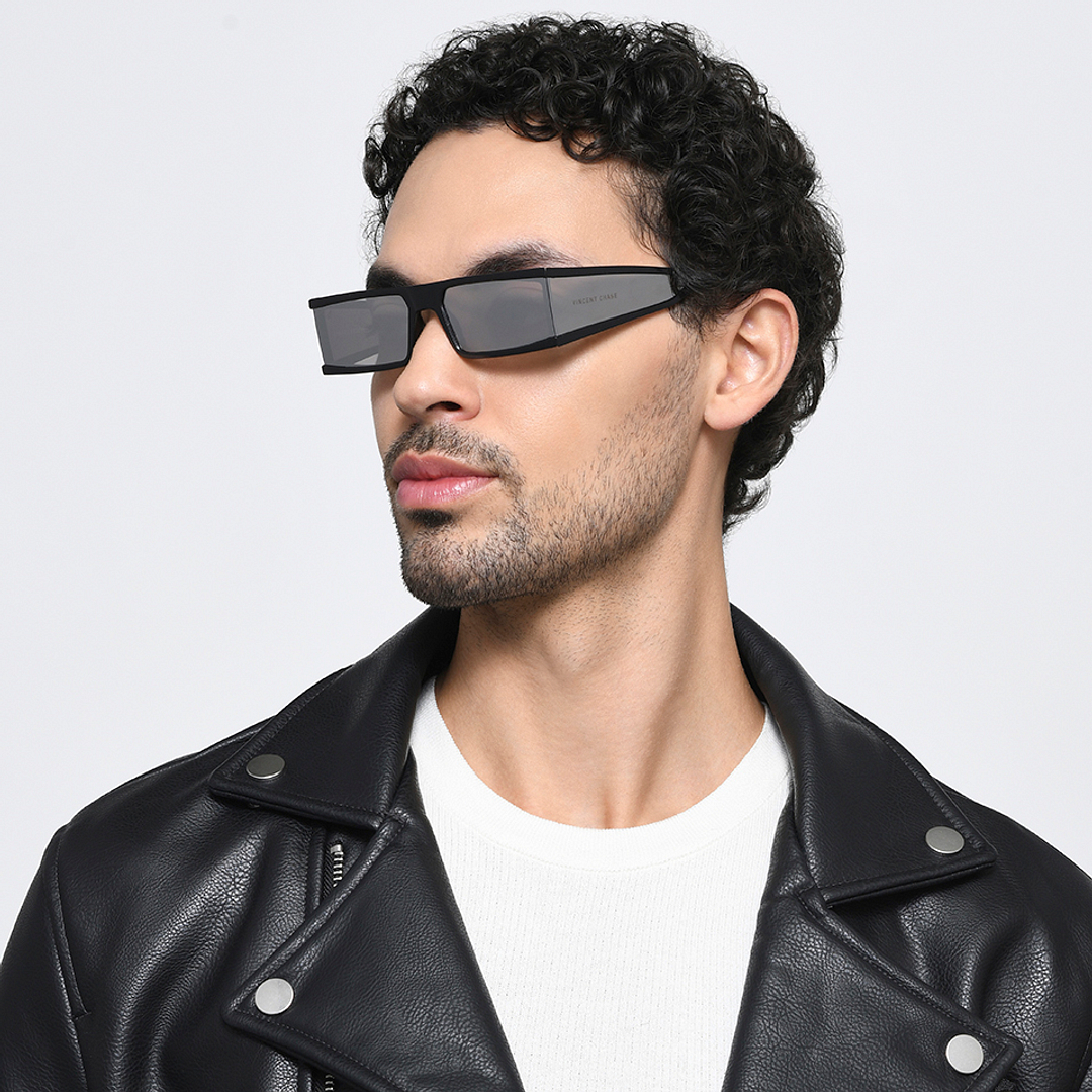 Vincent Chase Online Black Half Rim Square left side