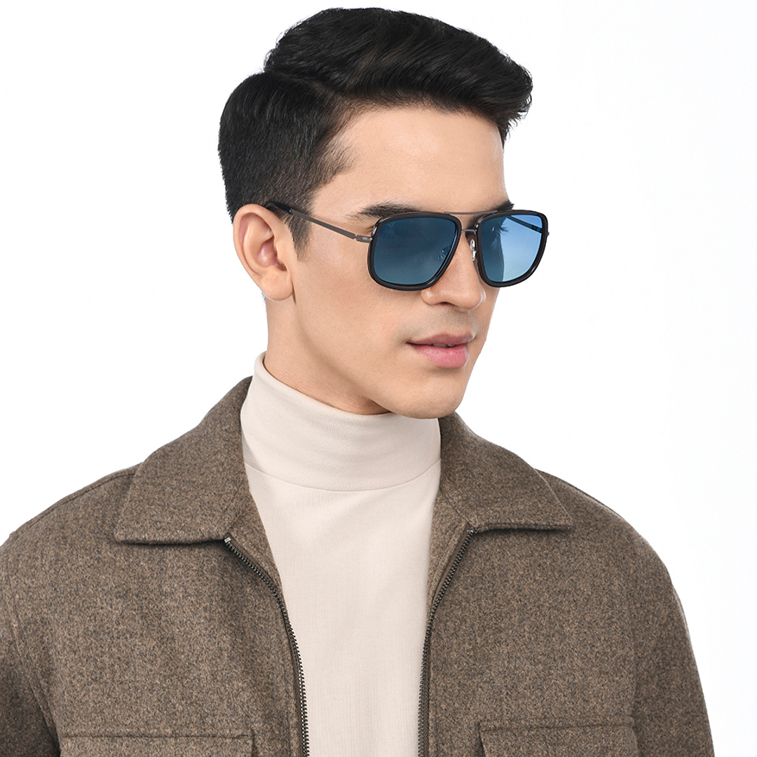 Vincent Chase Polarized Gunmetal Full Rim Square left side