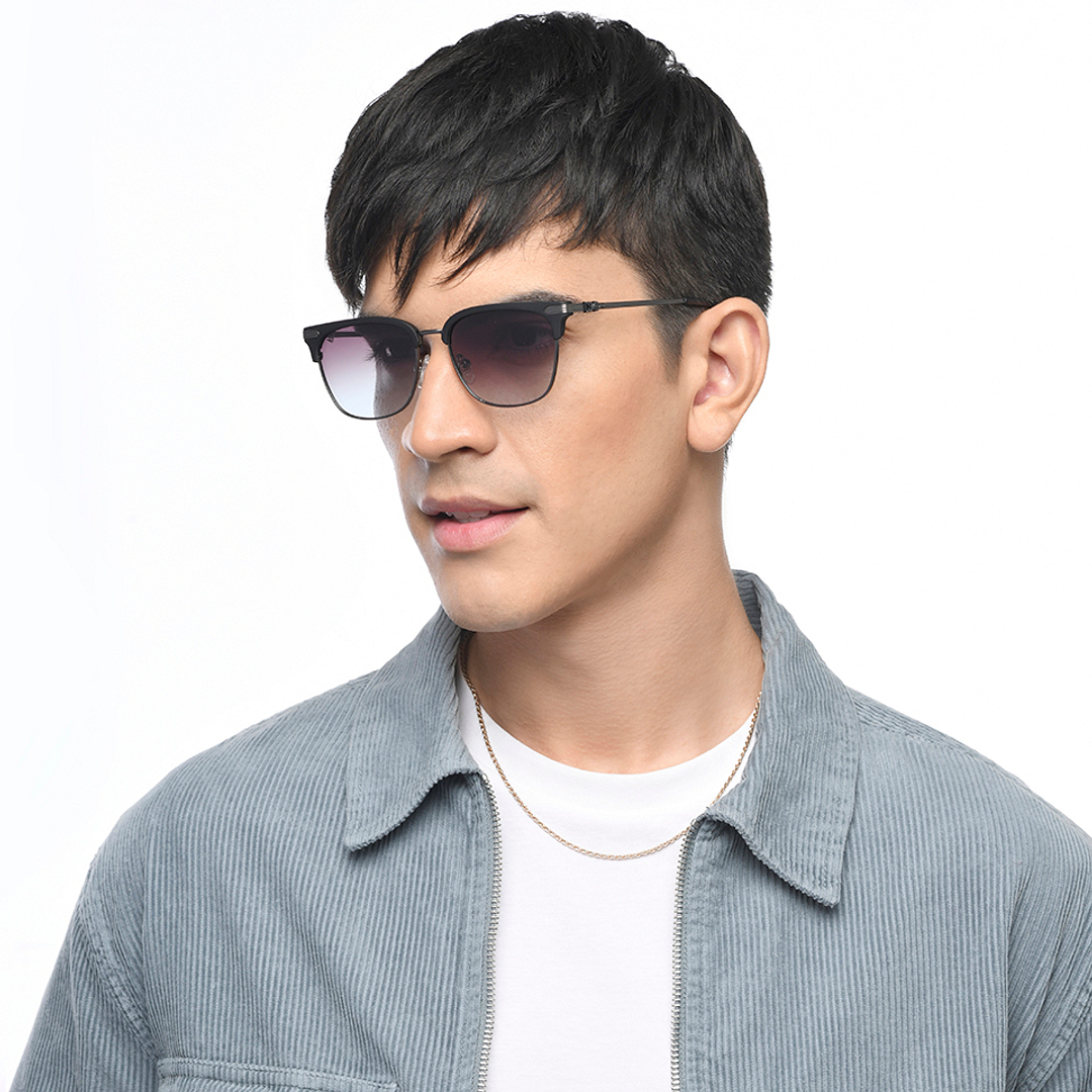 Vincent Chase Polarized Gunmetal Full Rim Clubmaster right side