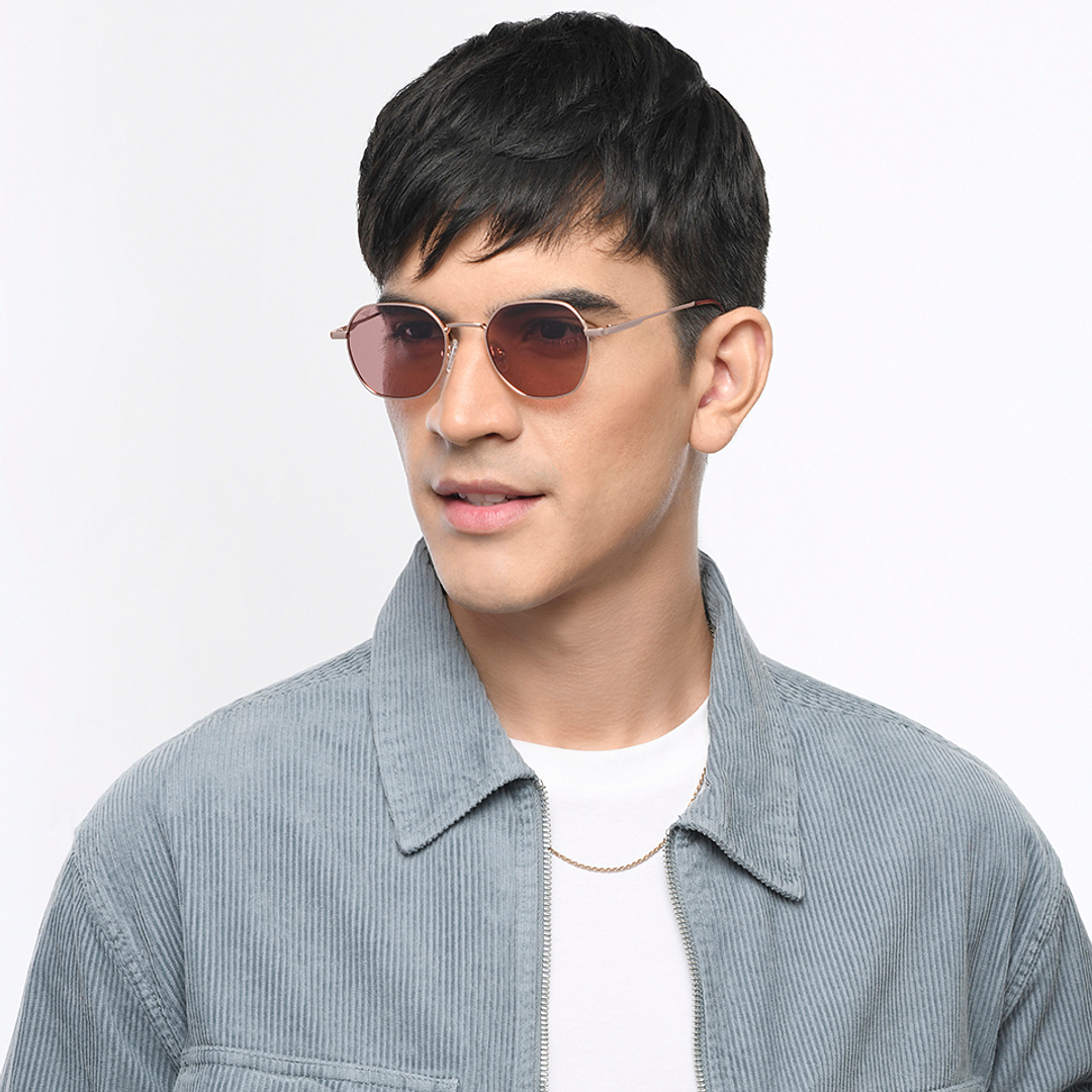Vincent Chase Polarized Gold Full Rim Geometric left side