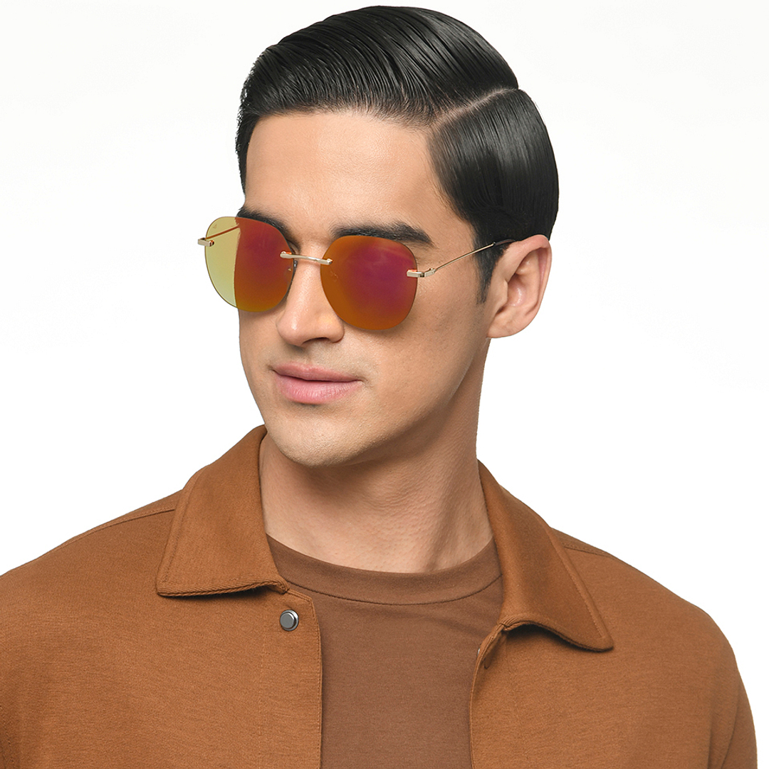 Vincent Chase Online Gold Rimless Round right side