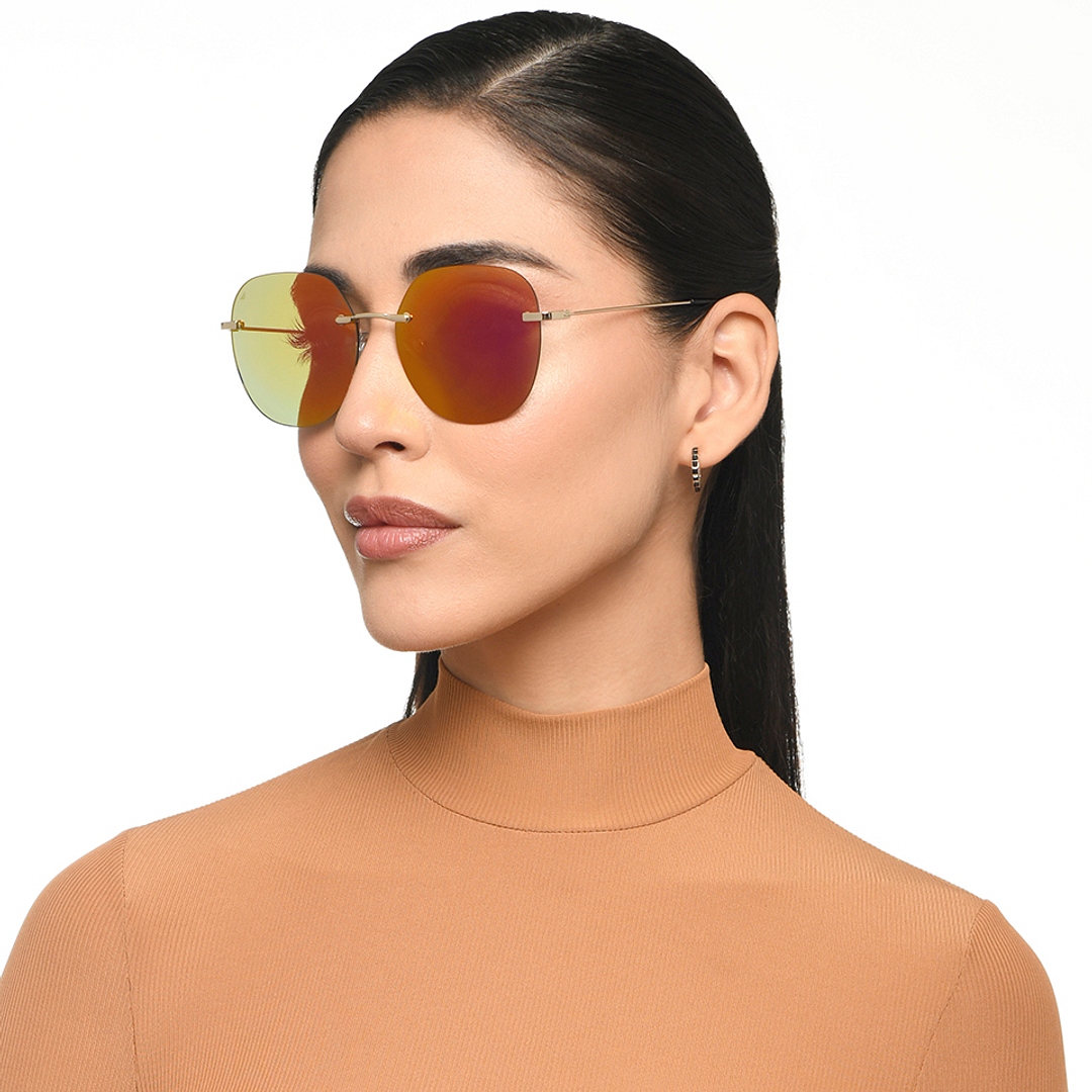 Vincent Chase Online Gold Rimless Round right side