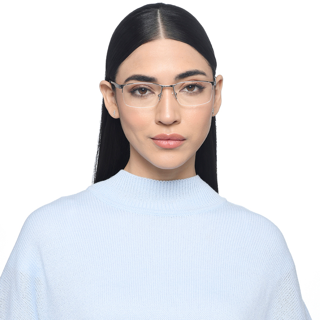 Vincent Chase Silver Half Rim Rectangle right side