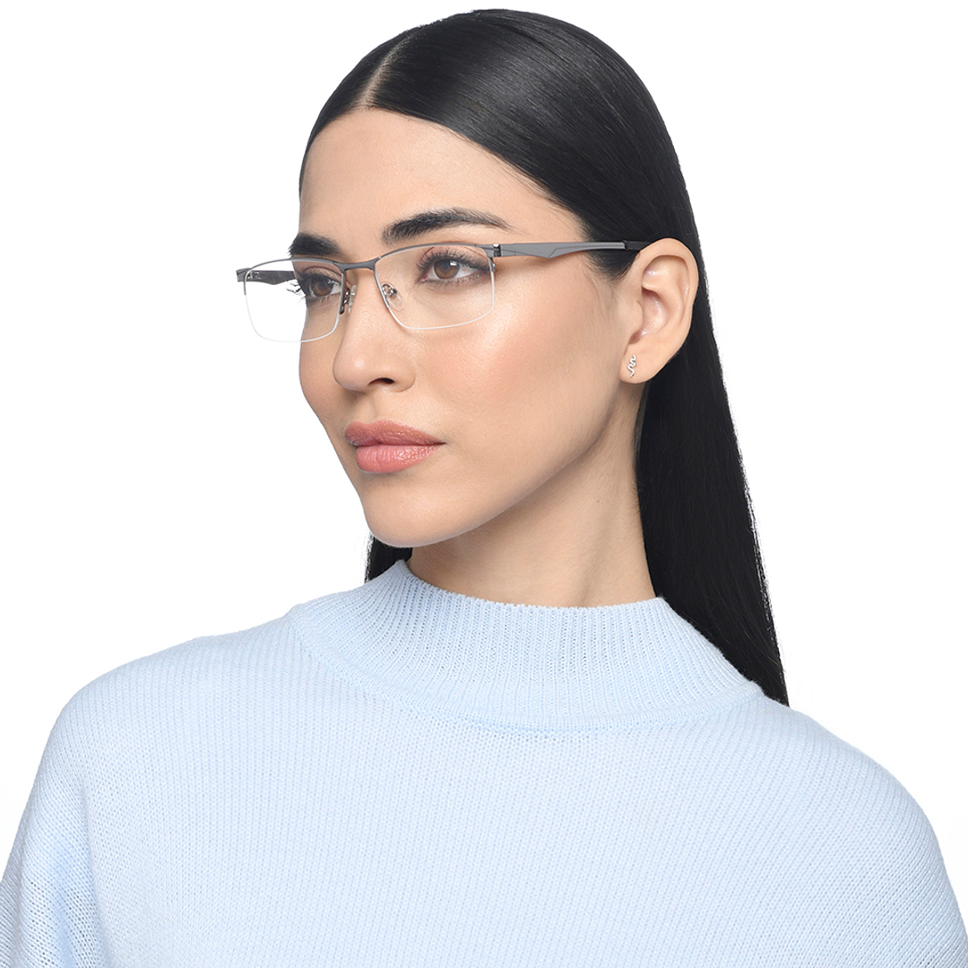 Vincent Chase Silver Half Rim Rectangle left side