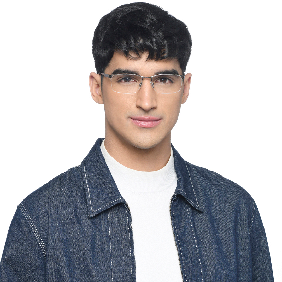 Vincent Chase Silver Half Rim Rectangle right side