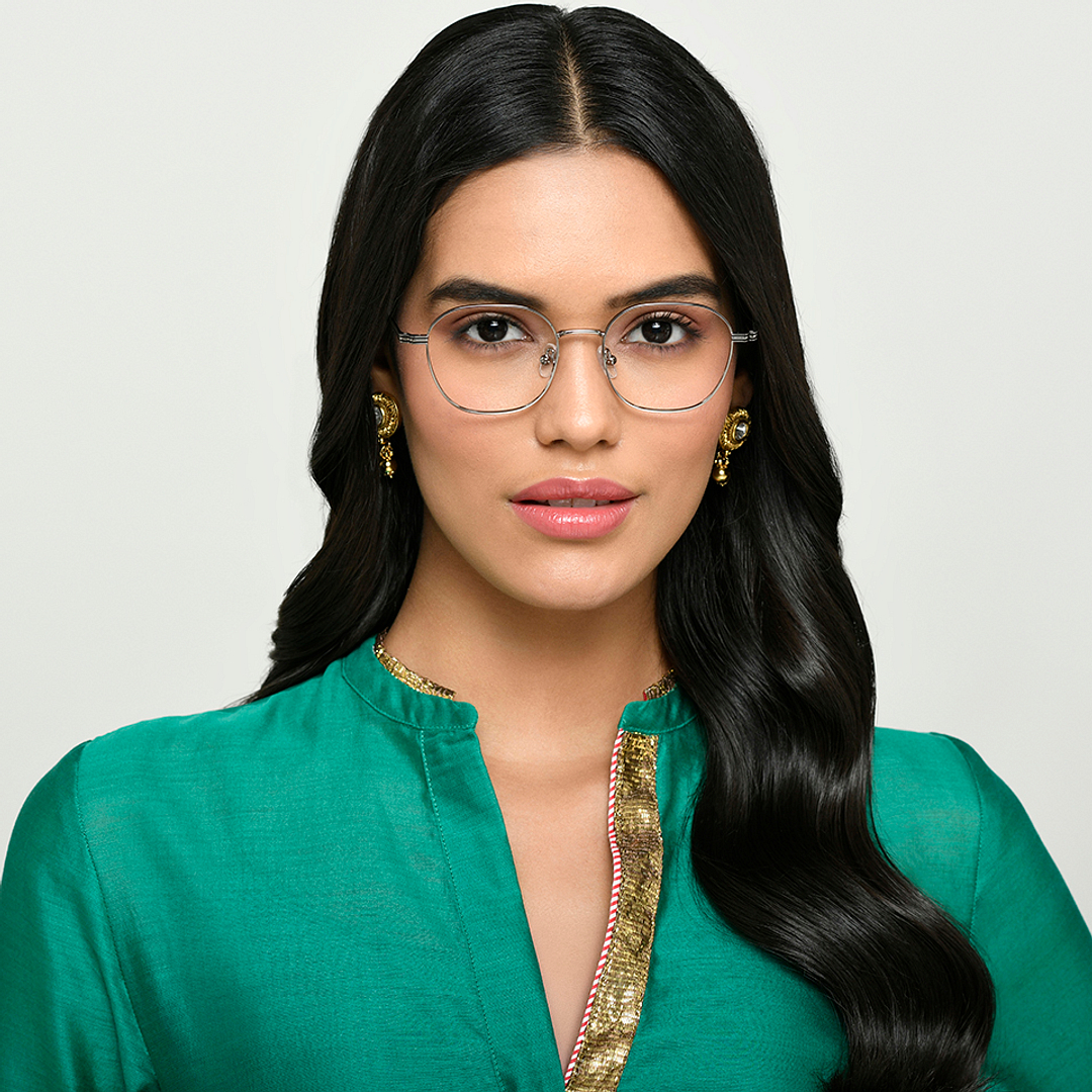 Vincent Chase Silver Full Rim Square left side