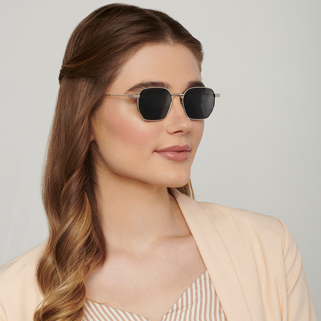 Buy Silver Transparent Grey Full Rim Geometric Vincent Chase URBAN