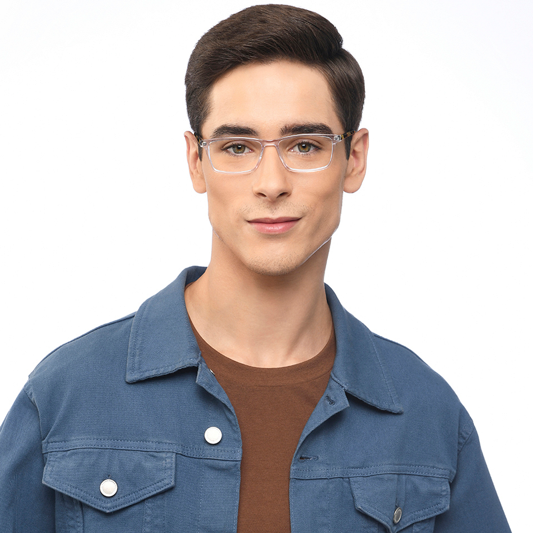 Vincent Chase Crystal Transparent Full Rim Rectangle right side