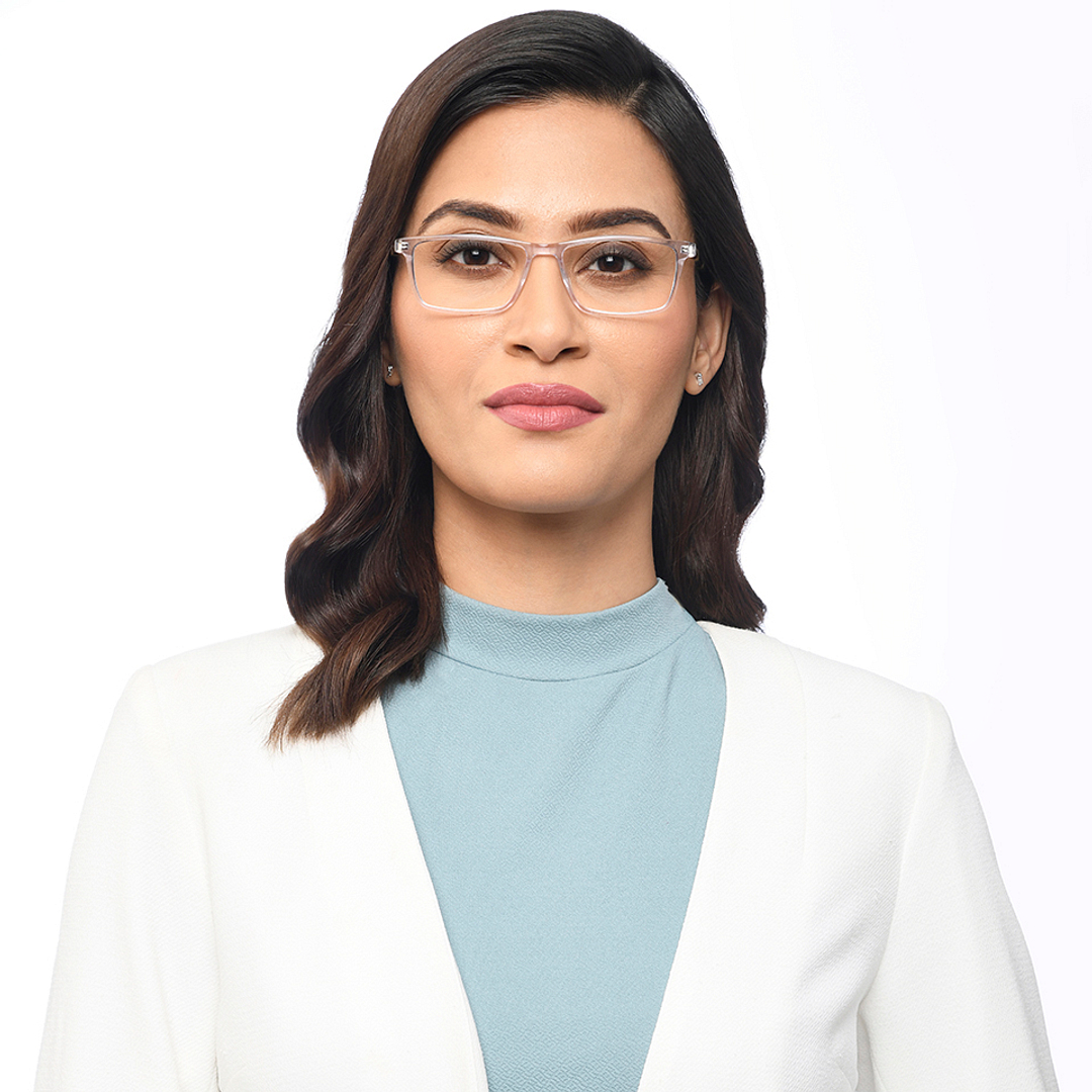 Vincent Chase Crystal Transparent Full Rim Rectangle right side