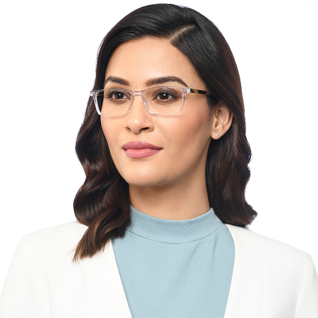 Vincent Chase Crystal Transparent Full Rim Rectangle left side