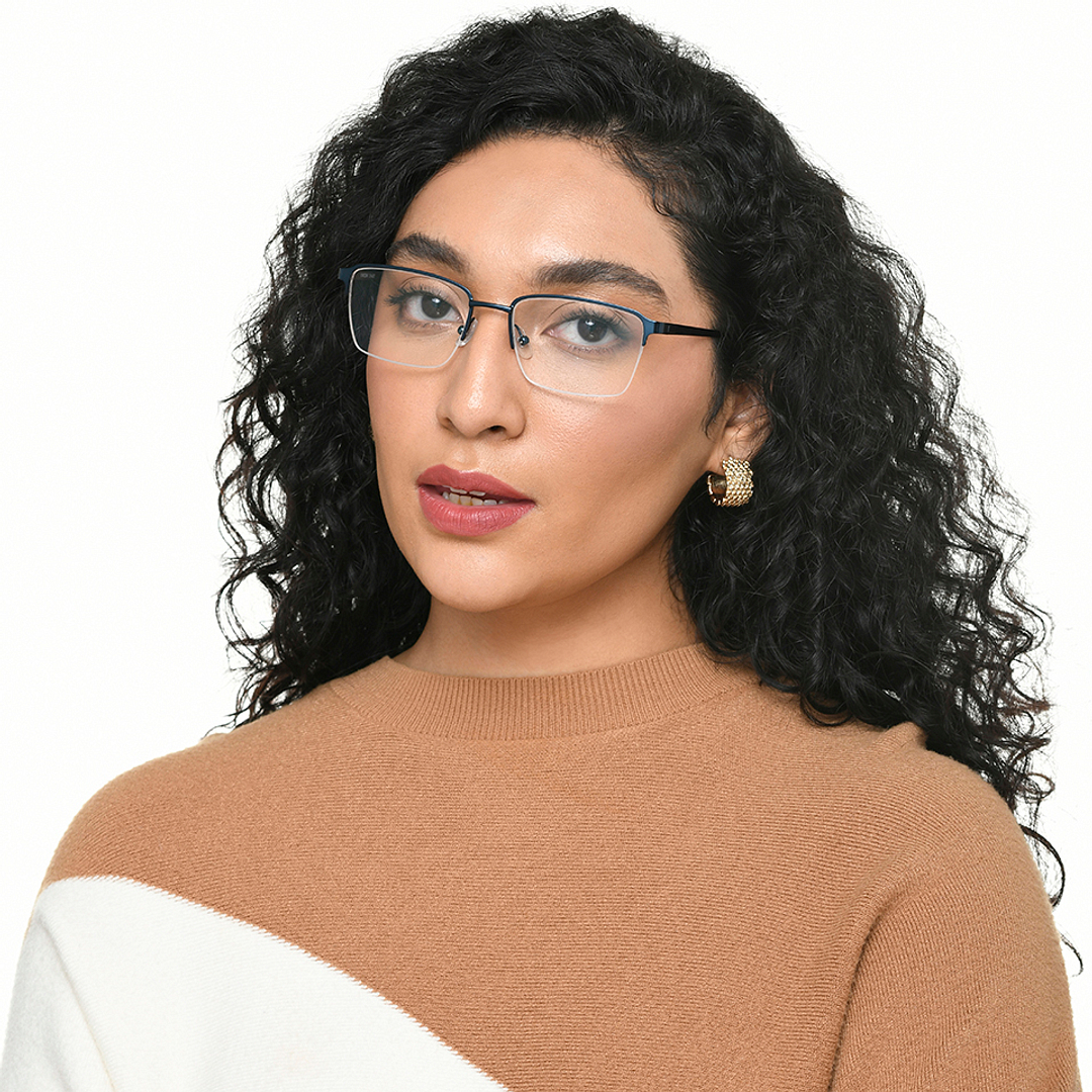 Vincent Chase Online Sky Blue Half Rim Rectangle left side