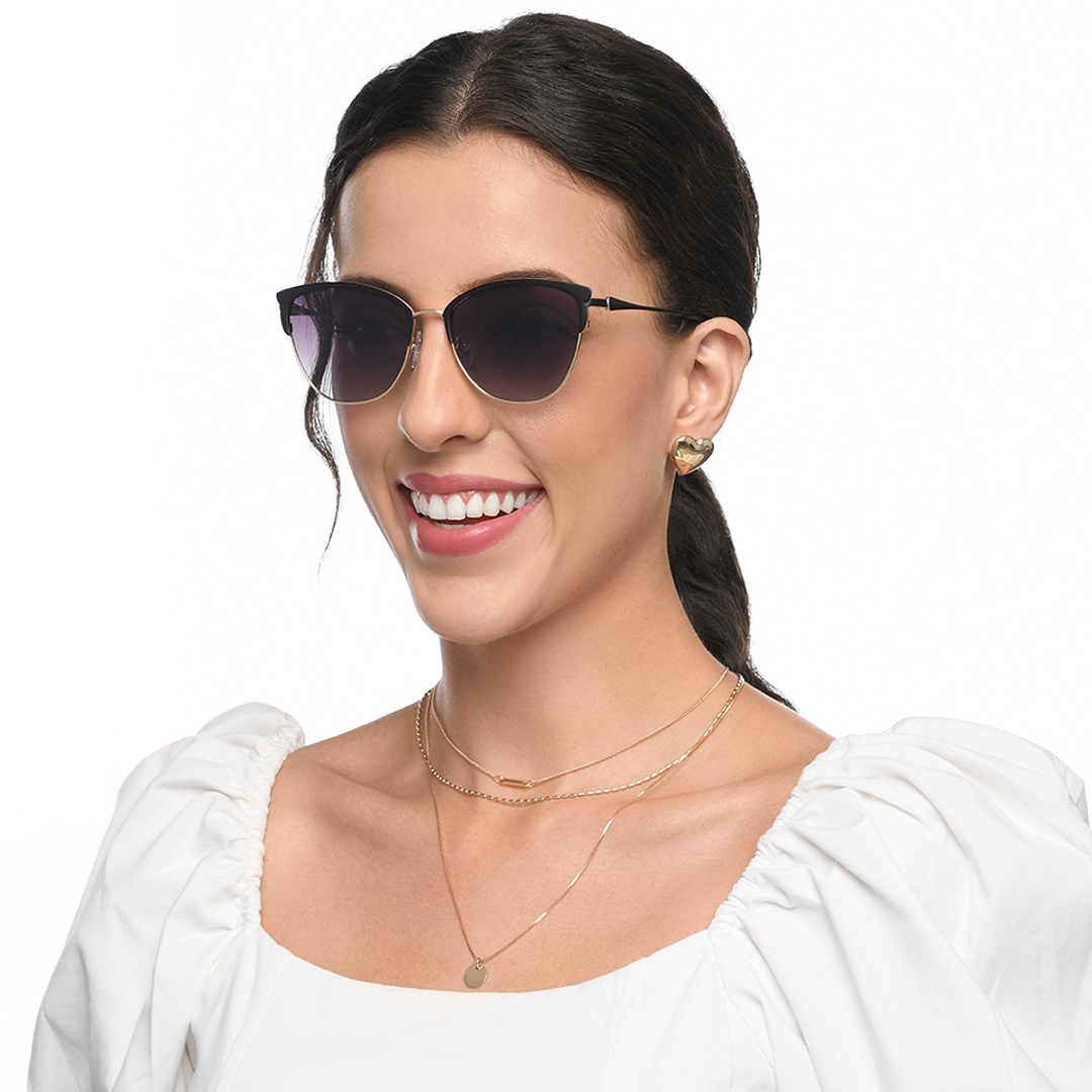 Vincent Chase Polarized Black Full Rim Cat Eye left side