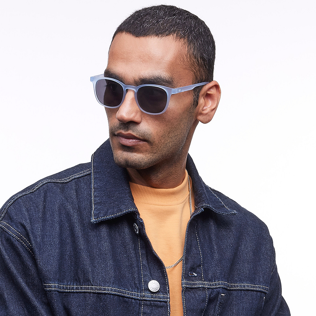 Lenskart Hustlr Online Blue sky Full Rim Square left side