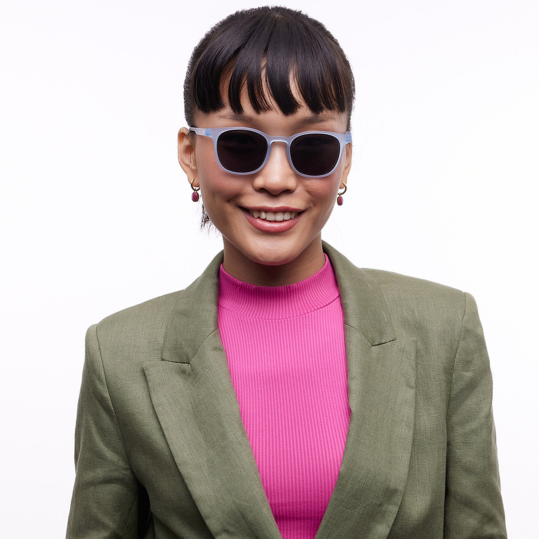 Lenskart Hustlr Online Blue sky Full Rim Square left side