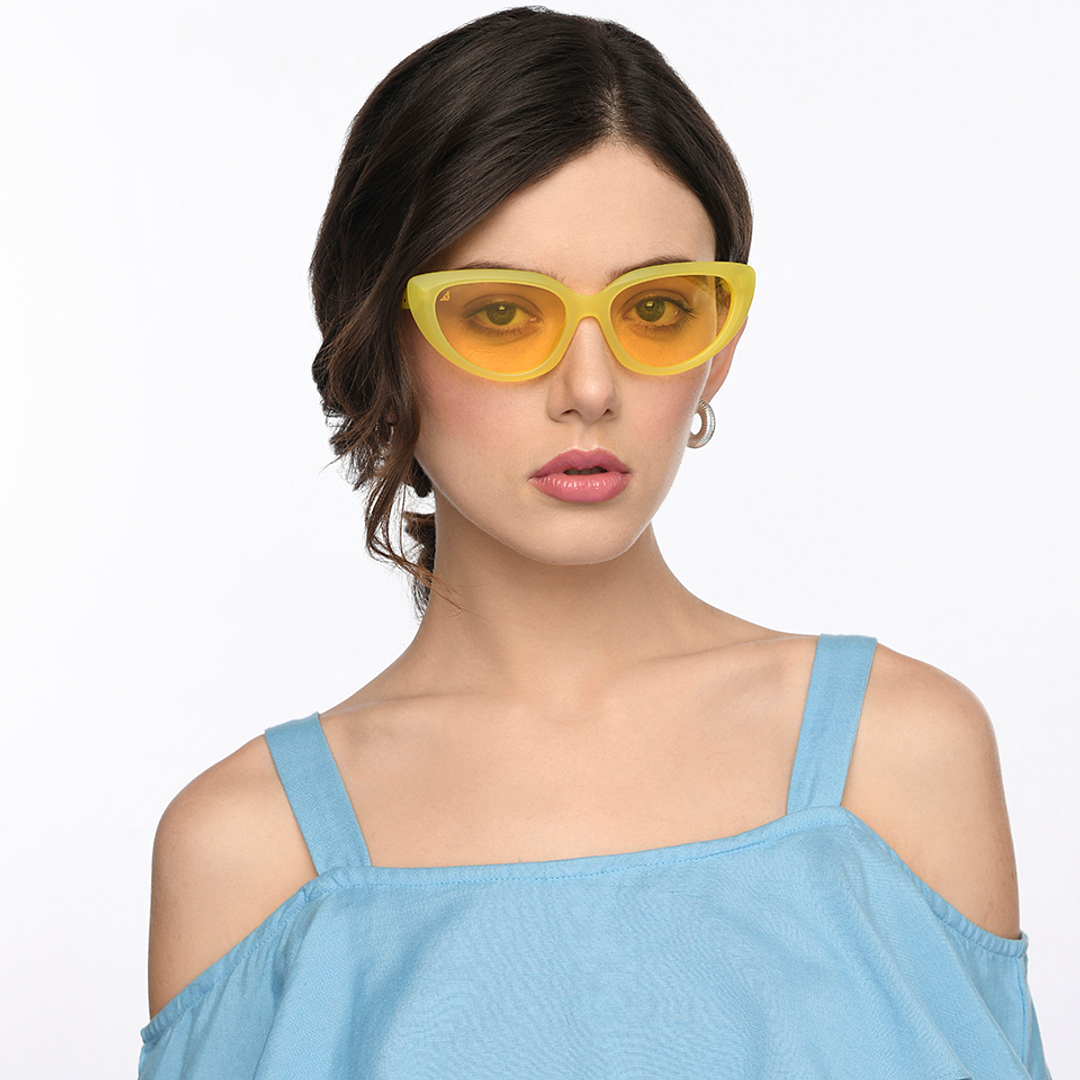 Vincent Chase Online Yellow Full Rim Cat Eye left side