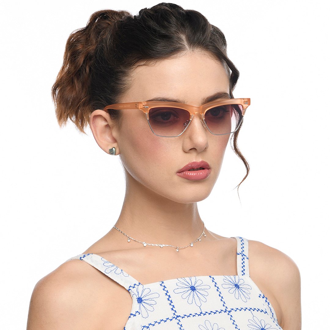 Vincent Chase Online Silver Full Rim Cat Eye left side