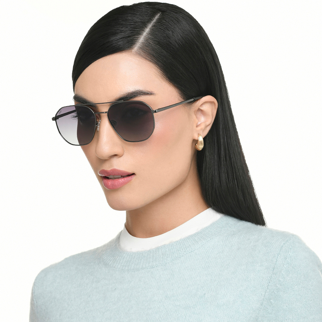 Vincent Chase Polarized Gunmetal Full Rim Geometric left side